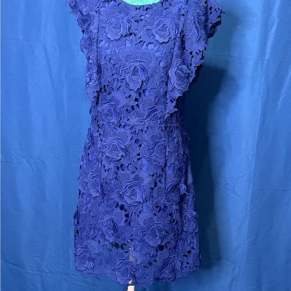 Topshop | Dresses | Topshop Blue And Purple Sheath Dress With Flutter Cap  Sleeves | Poshmark